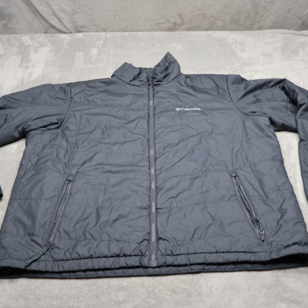Columbia Jacket Mens XL Black Omni-Heat Insulated Outdoor Hiking Light Puffer